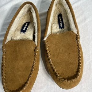 Lands End big boy moccasin slippers